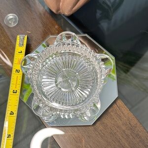 Vintage 1930s Pressed Glass Ashtray - Octagonal Design